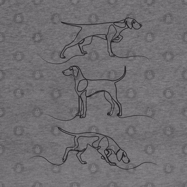 Continuous Line Weimaraners (Black and White) by illucalliart